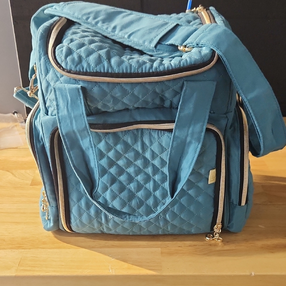 Quilted Blue Nail Bag